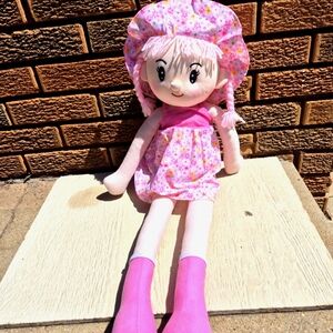 Pink Plush Doll Dressed In Pink Not Tagged Appox 23 Inches Please Read